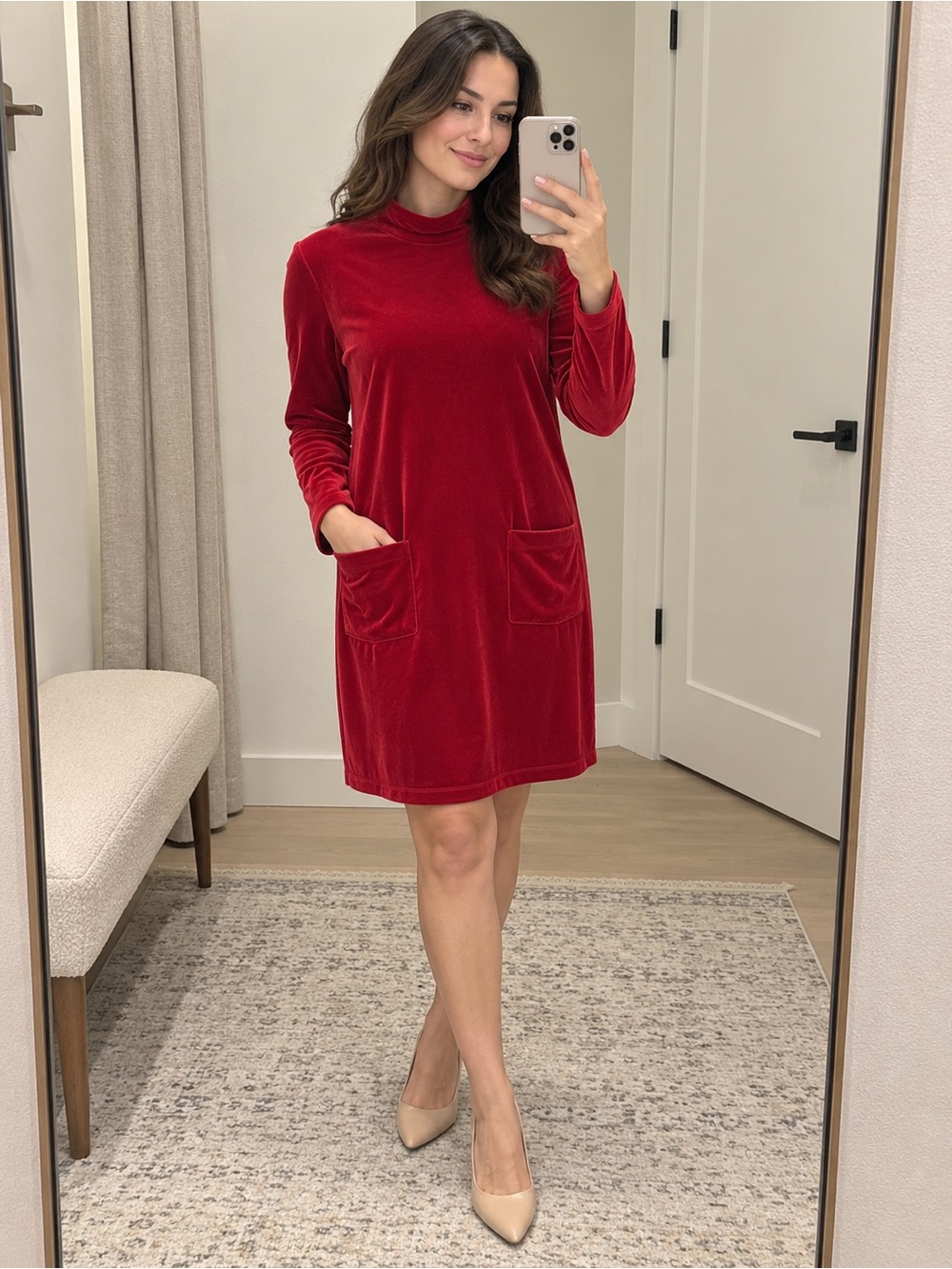 Gianni Bini NWT Paul Shine Bright Red Velvet dress size 8